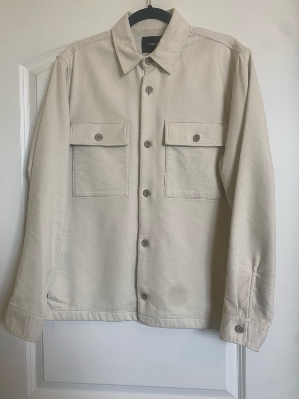 Vince Men's Cream Button-Front Shirt Jacket